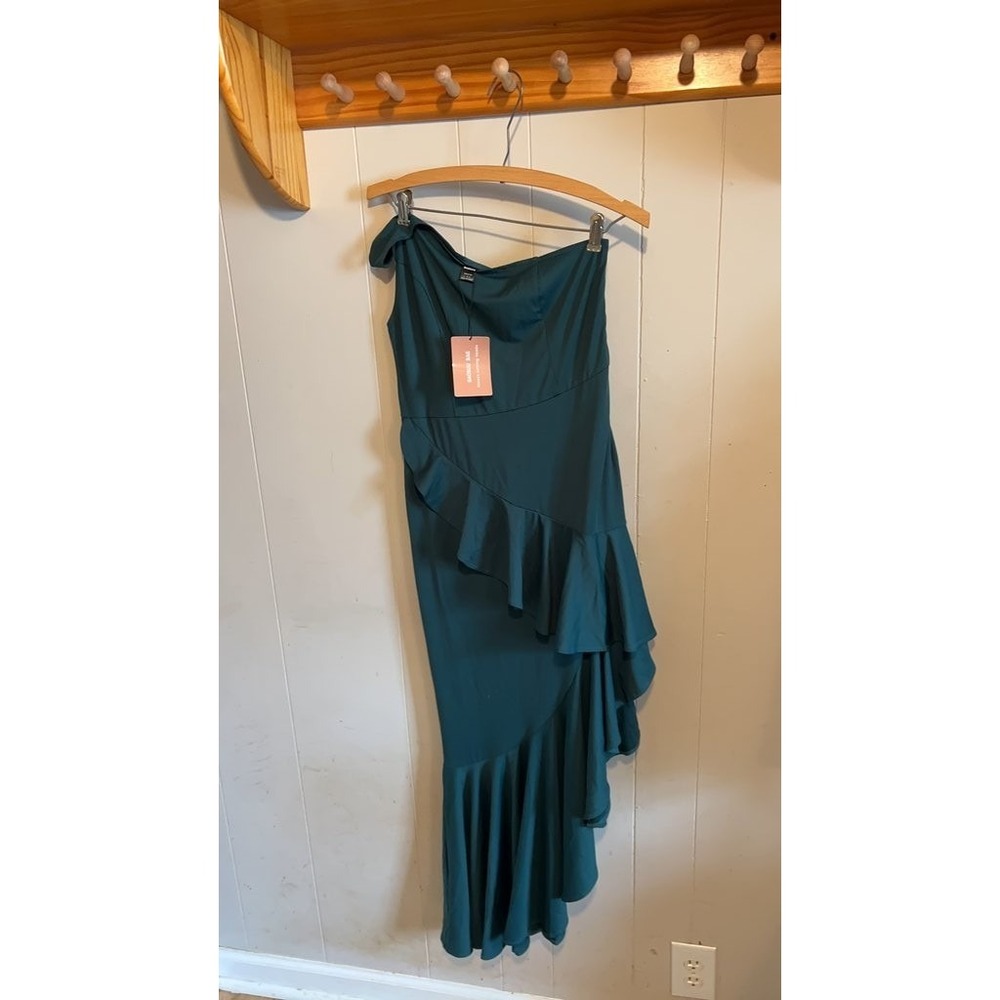 BAOSUU One-Shoulder Ruffle Evening Dress